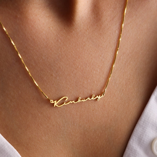 Theia Custom Name Necklace - Name Plate Necklace